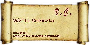 Váli Celeszta névjegykártya